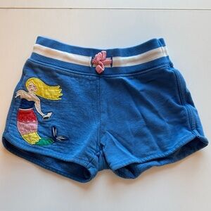 Mini Boden Blue Mermaid Embroidered Shorts